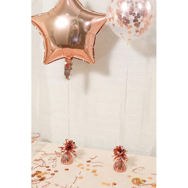 12Pcs Rose Gold Balloon Weights - 5oz Heavy Solid Balloon Holders For Party Decor