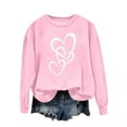thumbnail image 5 of Zedker Fashionable Heart-Shaped Prints womens Sweatshirt Casual Crewneck Long Sleeve Fall and Winter Thermal Pullover Tops,Pink,XL, 5 of 7