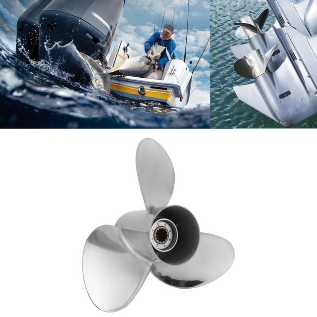 Stainless Outboard Engine Propeller 13 Spline Tooth Fit for Engines 35-50HP 3-1/4in Gearcase