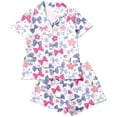 thumbnail image 5 of HAYIMI Bow Floral Printed Pajama Sets For Women 2 Piece, Short Sleeve Lapel Collar Button Shirt With Matching Shorts, Cute Style Nightwear Loungewear, 5 of 5