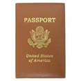 thumbnail image 3 of Leather Passport Holder Travel US Organizer Card Case Protector Cover Wallet Tan, 3 of 5
