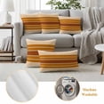 thumbnail image 6 of Pack of 2 Outdoor Pillow Covers 24x24 Inch Waterproof Burnt Orange Ombre Stripe Throw Pillow Covers,Decorative Couch Pillow Shams Protectors Farmhouse Striped Gradient Patio Cushion Pillowcases, 6 of 8