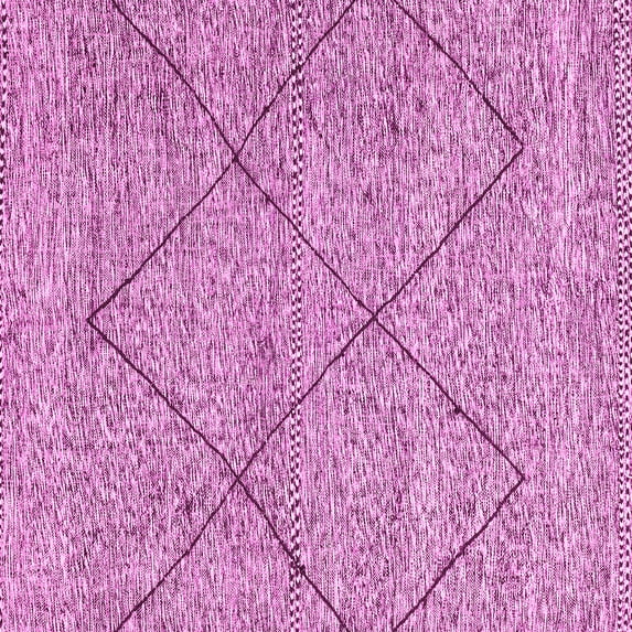 Ahgly Company Indoor Square Abstract Pink Modern Area Rugs, 6' Square