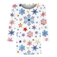 thumbnail image 5 of GA WEIHUA Reduced,Graphic 3/4 Sleeve Shirts For Women Xmas Crewneck T-Shirt Holiday Casual Shirts Tunic Tops Christmas Clothes women shirts cotton(Multicolor,Large), 5 of 5