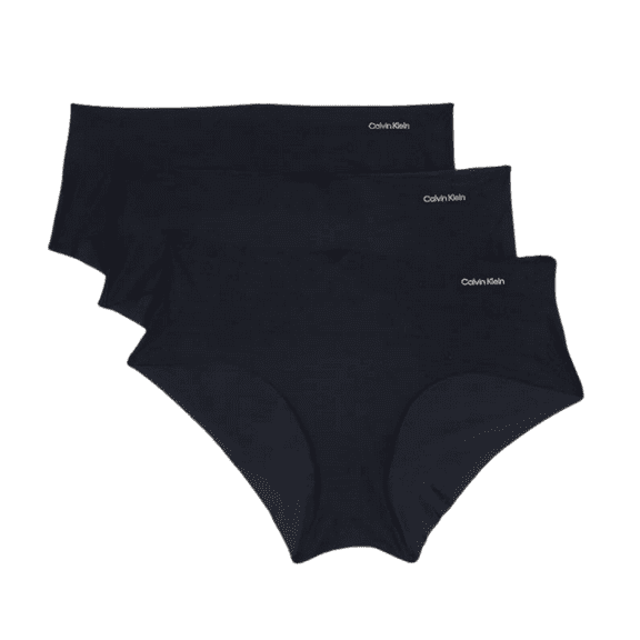 Calvin Klein Women's Invisibles Seamless Hipster Panties Black 3-Pack, XL