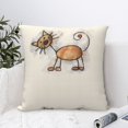 thumbnail image 4 of Pofeuu Brown Cat Cartoon Print Double-sided plush pillowcase Square Throw Pillow Covers Pillows Cover for Living Room Bedroom Sofa Couch Cushion Cover（No pillow core）-18"x18", 4 of 7