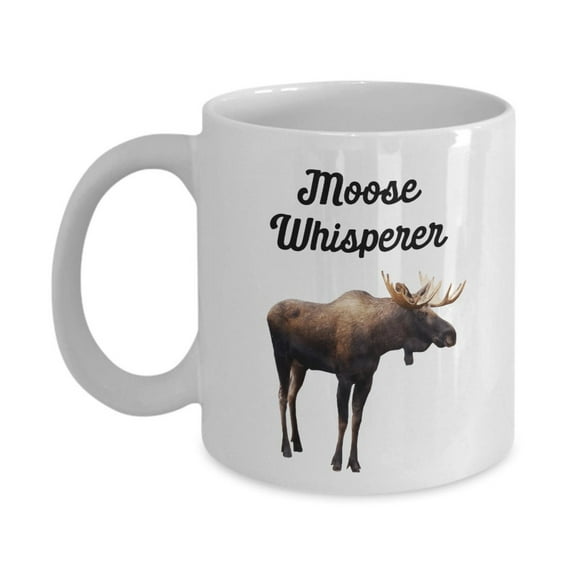 Moose Whisperer Mug - Funny Tea Hot Cocoa Coffee Cup - Novelty Birthday Christmas Gag Gifts, Ceramic Mug 15Oz