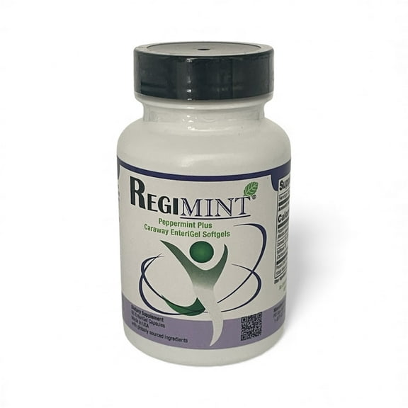 Regimint: Peppermint Oil Plus Caraway Enteric Coated Caps. Relief for Diarrhea, Gas, Discomfort