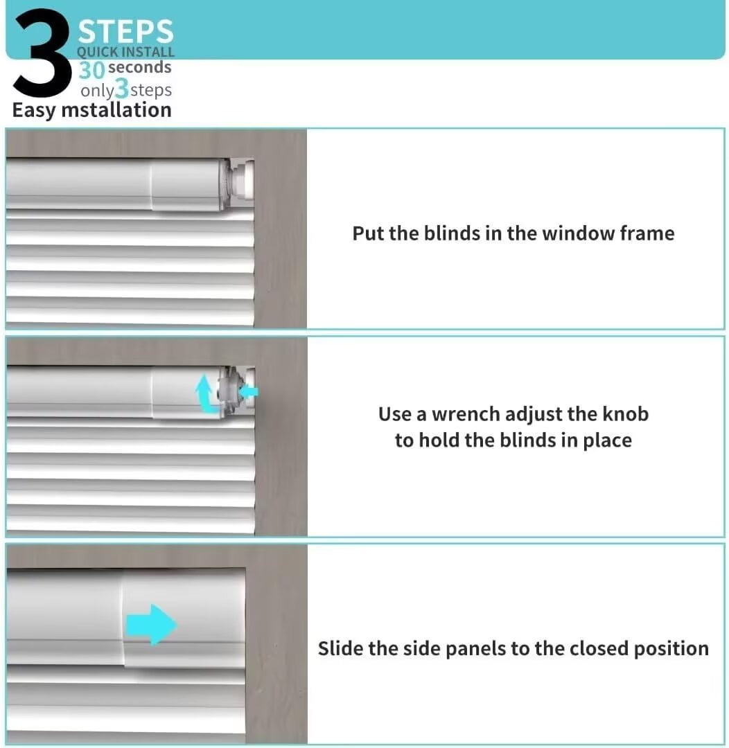 Myshade No Drill Blackout Shades Tension Cordless Cellular Blinds for Indoor Windows No Tools Window Blinds & Shades
