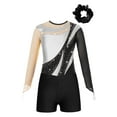 thumbnail image 3 of iiniim Kids Girls Gymnastics Bodysuit with Shorts Set Ballet Dance Leotard Matching Hair Scrunchie Tank Unitards A Silver 8, 3 of 7