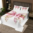 thumbnail image 2 of Erosebridal Kawaii Bowknot Coverlet Set King,Cartoon Sheep Rabbit Bedding Set,Floral Decor,Breathable,3pcs, 2 of 5