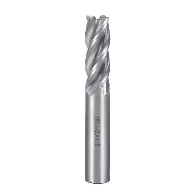 Unique Bargains 3/8" Cutting Spiral Drill Bit Straight End Mill Cutter 4 Flute 3/8" Shank, 1/2"x1/2"