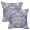 thumbnail image 2 of Safavieh Zeru 18" x 18" Mid-Century Chenille Decorative Pillows, Blue/Beige (Set of 2), 2 of 4