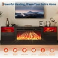 thumbnail image 4 of 59" TV Stand & 24" 3 Sided Glass Electric Fireplace, 12 Colors LED Lights Flame, 750W/1500W for Max 65" TVs, 2 Tier Storage 2 Door Glass Cabinet, 4 of 7