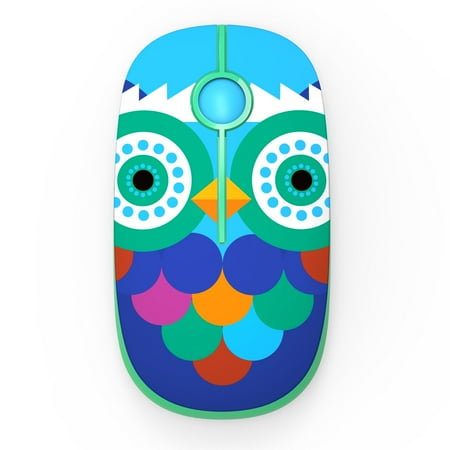 Owl And Mouse 2.4G Slim Wireless Mouse with Nano Receiver,Less Noise,Jelly Comb Portable Mobile Optical Mice for Notebook, PC, Laptop, Computer, MS001 (Owl) ()