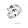 thumbnail image 4 of 925 Sterling Silver Inspirational Jewelry Rings for Women Adjustable Wrap Open Rings Heart Ring Personality Encouragement Gift to Daughter Birthday Christmas Gifts for Couple Men, 4 of 12