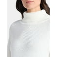 thumbnail image 4 of Time and Tru Women’s and Women’s Plus Turtleneck Sweater with Cable Sleeves, Midweight, Sizes XS-4X, 4 of 5
