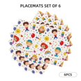 thumbnail image 2 of Placemats Set Of 4 / 6, Childrens Party Placemats For Dining Table Indoor/Outdoors Heat Resistant Washable Placemats 18" X 12", 2 of 8