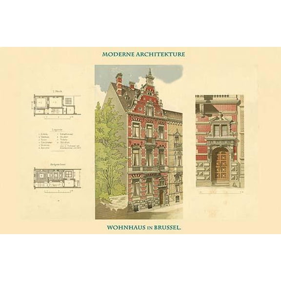 Home in Brussels, Bruxelles - Belgium-Fine Art Canvas Print (20" x 30")