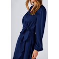 thumbnail image 2 of Femmes 2023 Automne Robes Casual Manches Longues Wrap V Cou Maxi Robe Haute Basse Robe d'Invité de Mariage Volant Ourlet, 2 of 6