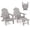 Gray, variant on Gymax 2 PCS Folding Adirondack Chair HIPS Fire Pit Chair w/ Adjustable Backrest Brown