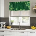thumbnail image 4 of Happy St. Patrick's Day Curtain Valances for Windows, Kitchen Valance Window Treatments Panel 2 Pack, Green Lucky Four-leaf Grass Rod Pocket Short Curtains for Bathroom Bedroom 42 x 18 Inch, 4 of 8