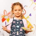 thumbnail image 3 of Dark Blue Princess Castle Pattern Kids Aprons for Girls and Boys,Adjustable Neck Strap Toddler Aprons for Kids Cooking Baking, 3 of 7