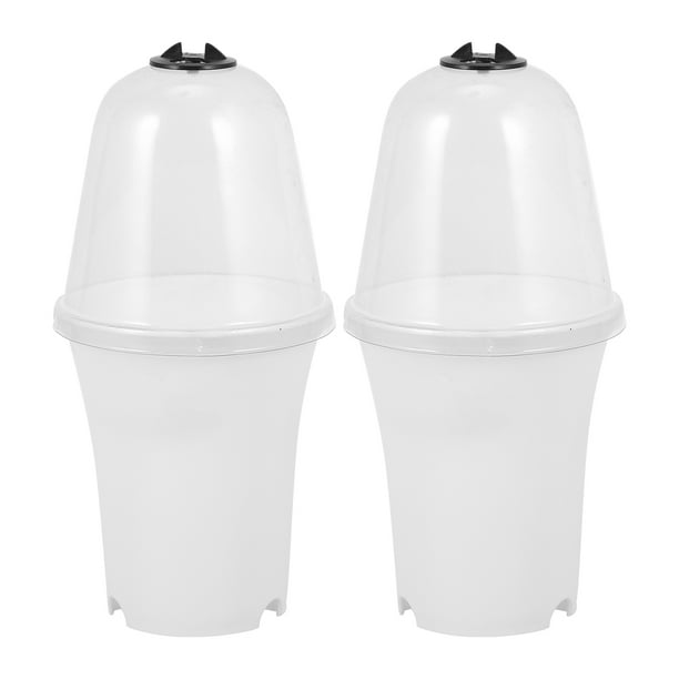 EeaseMX 2 macetas con tapa para suculentas y flores.