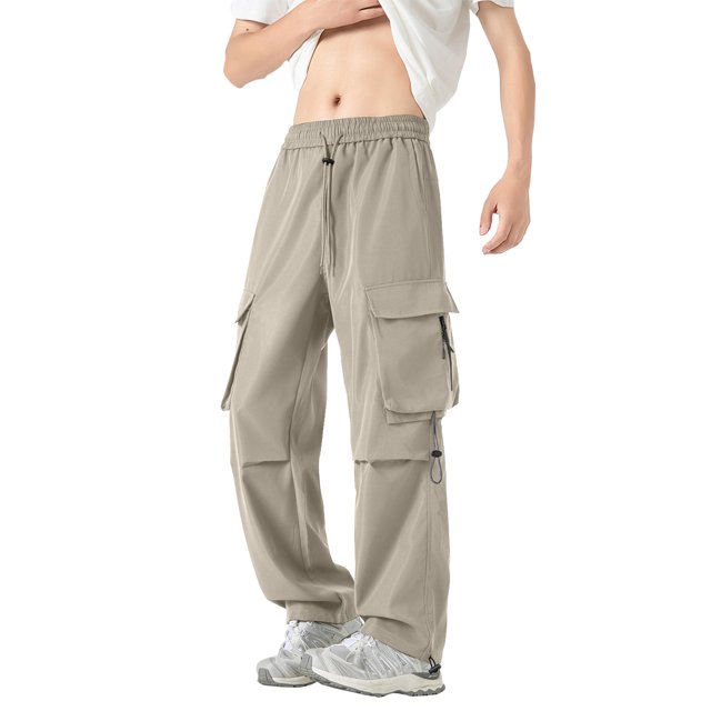Ceisia Men's All-Season Cargo Pants - Gift Solid Casual Multiple Pockets Outdoor Straight Leg Fitness Trousers