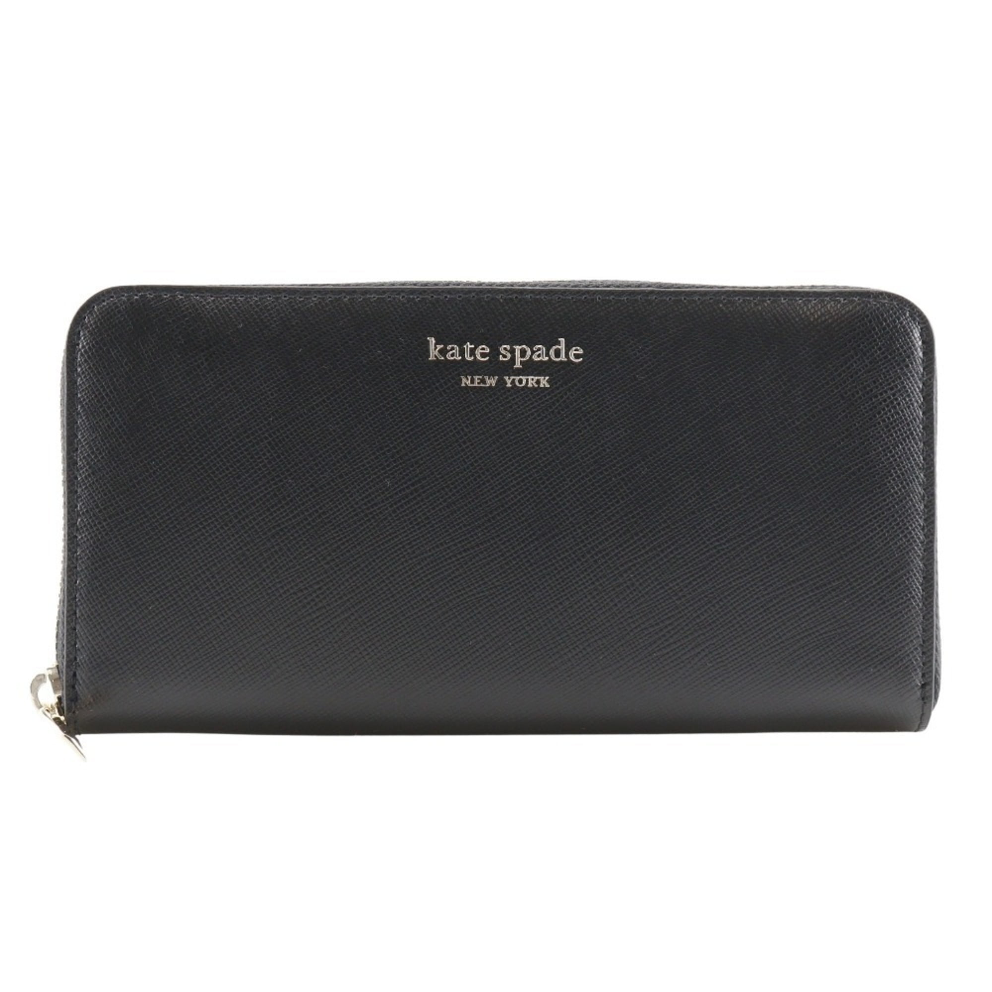 Pre-Owned Kate Spade Spencer Round Long Wallet PWR00281 Leather Black Zip Around... (Good)