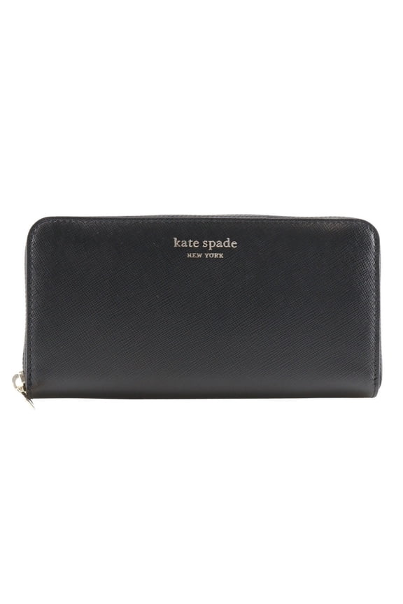 Pre-Owned Kate Spade Spencer Round Long Wallet PWR00281 Leather Black Zip Around... (Good)