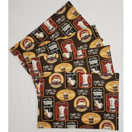 

Morning Coffee Placemats by Penny s Needful Things (Round - Set of 10) (Canvas Chocolate Brown)