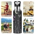 thumbnail image 7 of Yayeee 20oz Insulated Water Bottle Double Wall Stainless Steel with Flip Straw Lid, Gothic Floral Print, 7 of 7