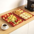 thumbnail image 7 of 4 Serving Tray For Entertaining  Platters Snacks Fruit Cookies Dessert Reusable Plastic Trays Food (white Black Green Red), 7 of 7