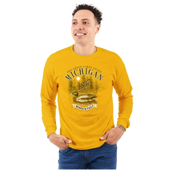 Michigan Great Lakes State Duck Pond Long Sleeve TShirt Men Women Brisco Brands S