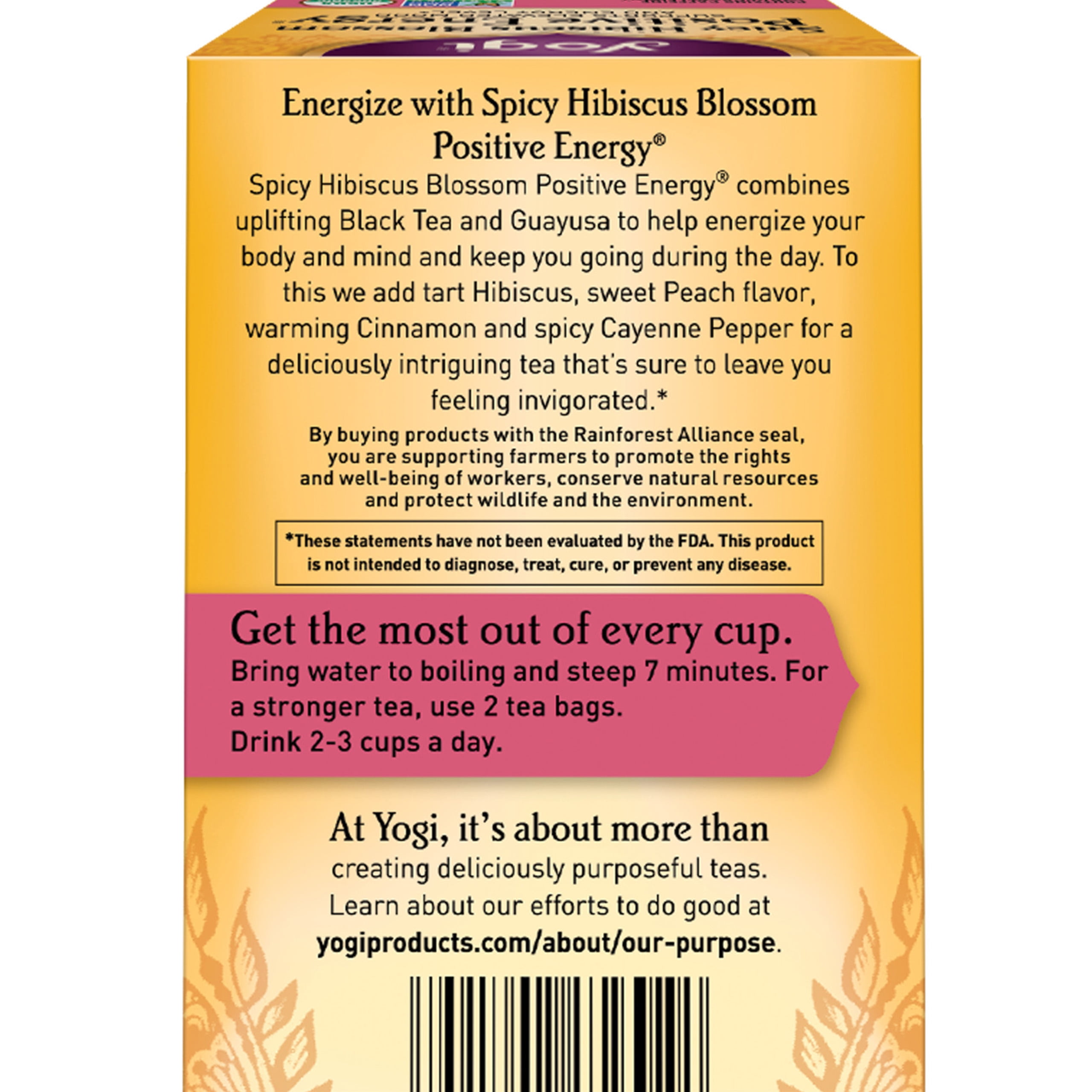Yogi Tea Positive Energy Cranberry Hibiscus Organic 17 tea bags