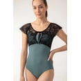 thumbnail image 2 of Slemon Adult Ballet Leotards for Women Short Sleeve Scoop Neck Lace Gymnastics Dance, 2 of 8