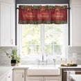 thumbnail image 3 of Merry Christmas Kitchen Curtains and Valances Set, Modern Ball Pine Branch Ribbon Rod Pocket Window Valance 18 Inch Window Curtain Panels for Living Room Bedroom Laundry, 27.5x24in, 3 Pieces, 3 of 7