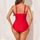 thumbnail image 3 of Trajes de Baño para las Mujeres Retro Ruched Push Up Acolchado una Pieza, Chinlon Traje de Baño Vintage para Diario, Piscina Y Mar de Verano, 3 of 4
