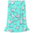 thumbnail image 2 of Fuzoiu Seashell And Starfish Print Ultra-Soft Micro Fleece Blanket,All Seasons Flannel Throw, Lightweight Blanket for Bed, Sofa, Couch, Movie Night, Camping, and Travel-80"x60", 2 of 7