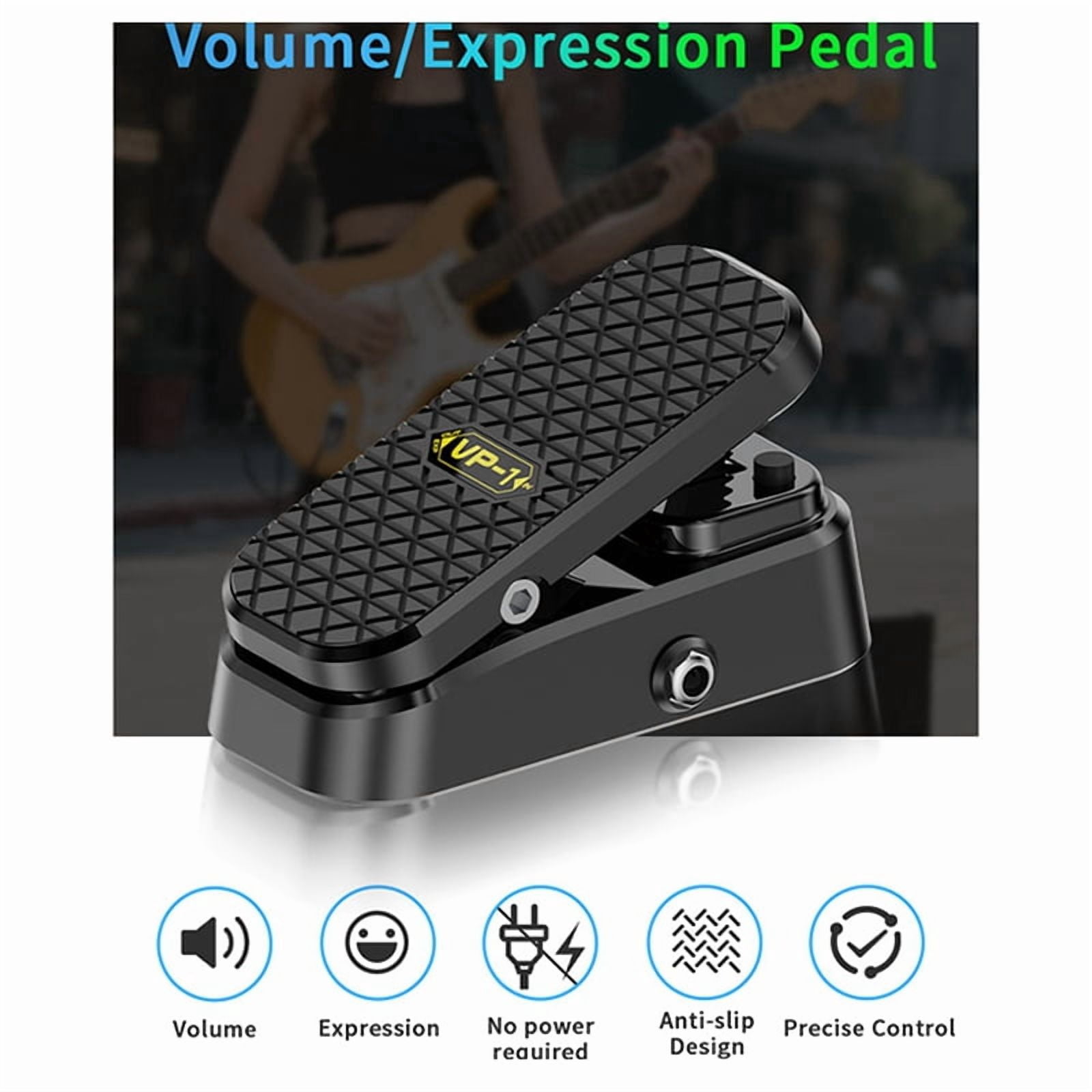 New -1 Pedal Volume/Expression 2-in-1 Pedal No Power Supply Required Cushioned Feet No Noise Direct Control of Rack
