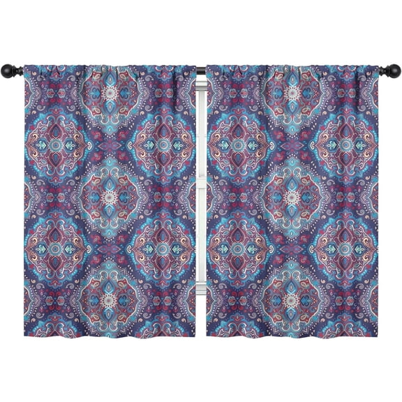 Blackout Kids Curtains,Boho Bohemia Flower Childrens Insulated Curtains Set Of 2,Bedroom Essentials,Toddler Room Decor 42"x63"(106x160cm)