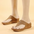 thumbnail image 3 of Vedolay Summer Shoes Women 2023's Slip On Rhinestones Round Toe Flip Flops Beach Sandals,Khaki 8, 3 of 5