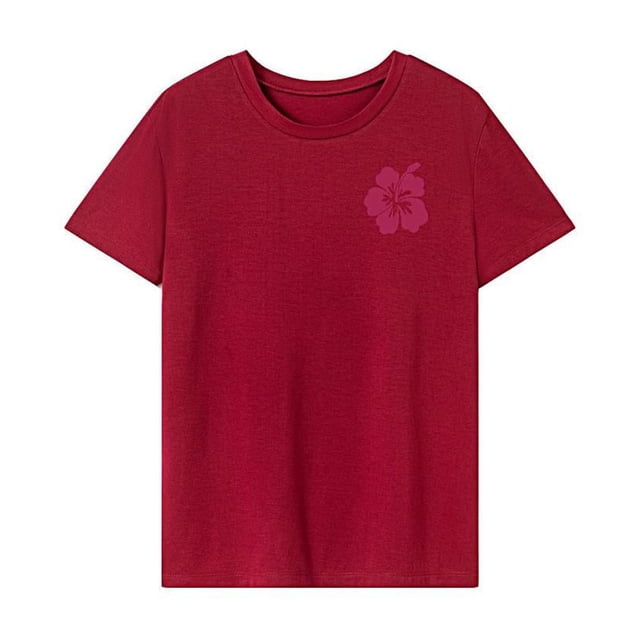 Camiseta para mujer con cuello redondo y ajuste regular, camiseta básica para ir de compras, senderismo S