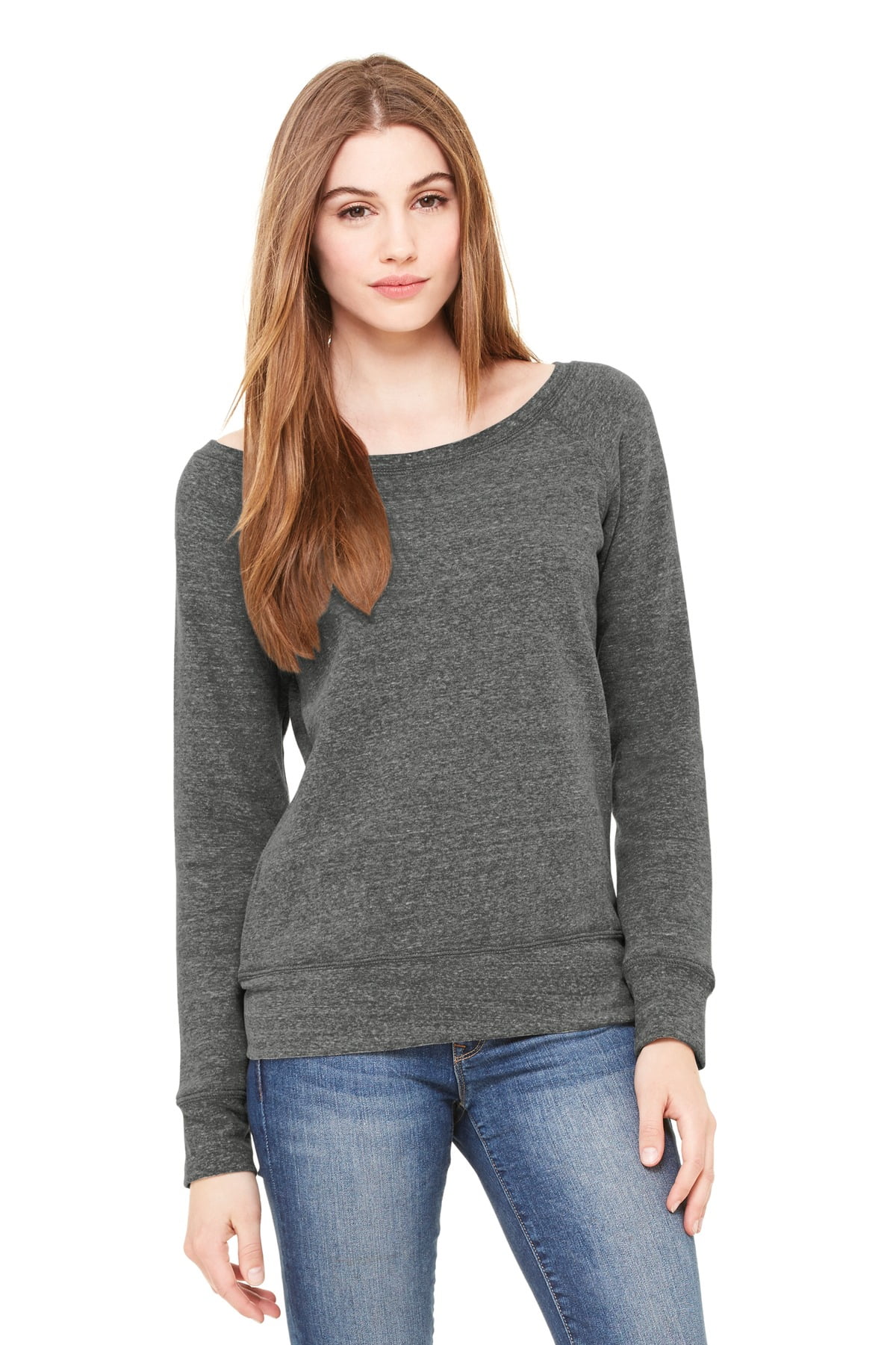 Wide neck womens sweatshirt Clearance