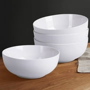 GymChoice Porcelain Serving Bowls, 64 Ounce Porcelain Bowls Set 3 Pack Premium White Ceramic Bowls For Cereal, Side Dishes, Pho, Pasta, Dinner Parties, Kitchen Decor, Microwave & Dishwasher Safe