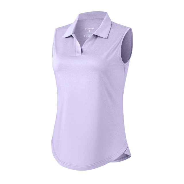 Camiseta de golf G Gradual sin mangas para mujer UPF 50+, color morado claro