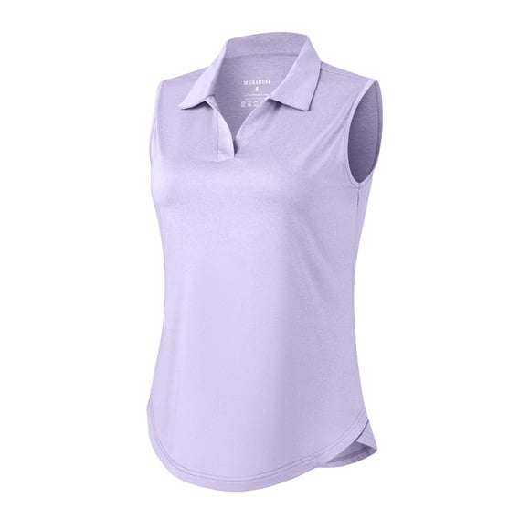 Camiseta de golf G Gradual sin mangas para mujer UPF 50+, color morado claro