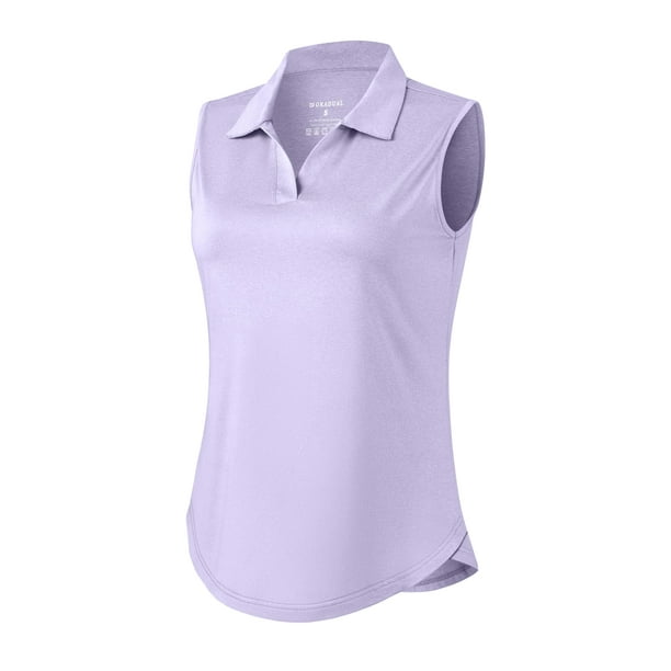 Camiseta de golf G Gradual sin mangas para mujer UPF 50+, color morado claro