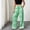 Green, variant on BRGZLK Women's Pants Fashion Elastic High Waisted Wide Leg Pants Floral Print Boho Summer Beach Vacation Casual Trousers with Pockets